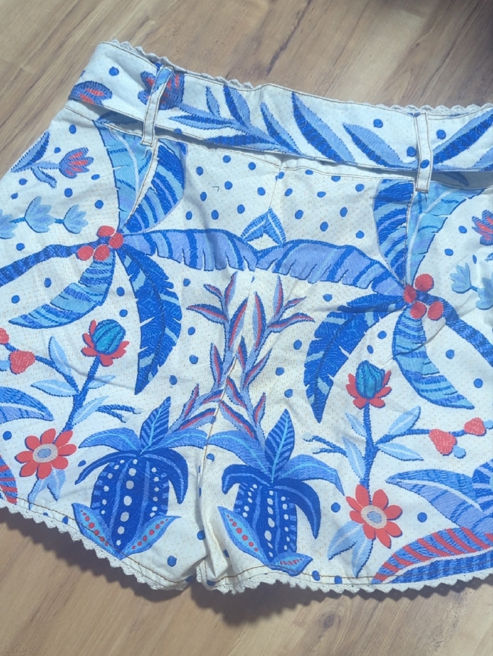 Farm Rio Jungle Chic Belted Cotton Shorts - Picture 6 of 6